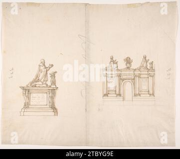 Dessins pour deux tombes 1949 par Anonyme, Français, 16e siècle Banque D'Images