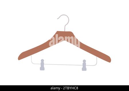 Vecteur de cintre en bois vide sur blanc. Illustration de Vecteur