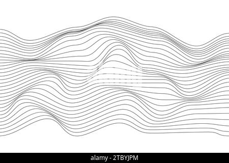 Fond abstrait de bande d'onde. Arrière-plan paysage filaire abstrait Illustration de Vecteur