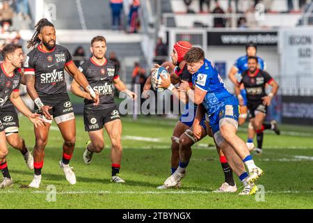 France. 09 décembre 2023. © PHOTOPQR/NICE MATIN/ESCOFFIER FLORIAN ; ; 09/12/2023 ; TOULON STADE MAYOL RUGBY CHAMPIONS CUP RCT - EXETER CHIEFS European Champions Cup match de rugby à XV entre le Rugby Club Toulonnais (Toulon) et les Exeter Chief's au Stade Mayol de Toulon, sud-est de la France le 9 décembre 2023 crédit : MAXPPP/Alamy Live News Banque D'Images