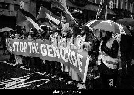 Manifestation pro-palestinienne organisée à Glasgow le 9 décembre 2023 par la Coalition Stop the War Banque D'Images