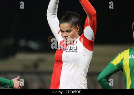 Rotterdam, pays-Bas. 09 décembre 2023. Rotterdam, pays-Bas, 9 décembre 2023 : Jada Conijnenberg (23 Feyenoord) en action lors du match Azerion Vrouwen Eredivisie entre Feyenoord et ado Den Haag à Varkenoord à Rotterdam, pays-Bas. (Leiting Gao/SPP) crédit : SPP Sport Press photo. /Alamy Live News Banque D'Images