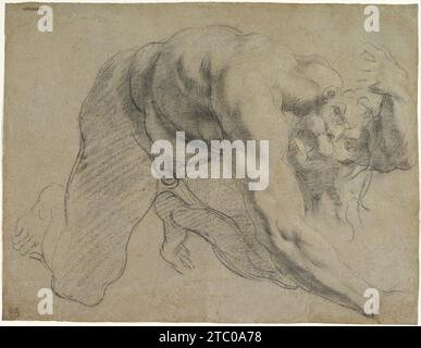 Figure masculine rampante (étude pour Cacus) 1972 par Annibale Carracci Banque D'Images