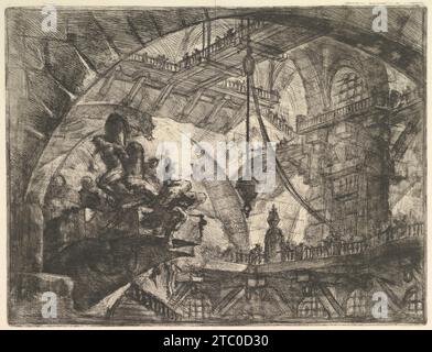 Prisonniers sur une plate-forme en projection, extrait de 'Carceri d'invenzione' (prisons imaginaires) 1937 par Giovanni Battista Piranesi Banque D'Images