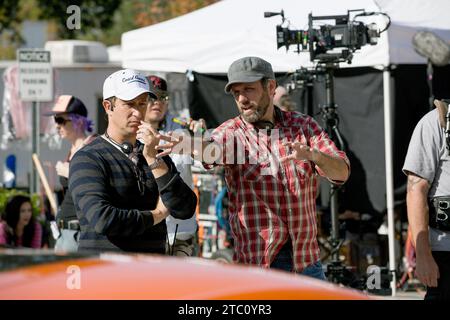 DATE DE SORTIE : 25 décembre 2015. TITRE : Daddy's Home. STUDIO : Paramount Pictures. RÉALISATEUR : Sean Anders, John Morris. INTRIGUE : la vie des papas d'étape est bouleversée, quand son père d'enfants d'étape revient dans leur vie. PHOTO : le réalisateur Sean Anders sur le plateau.. (Crédit : © Paramount Pictures/Entertainment Pictures/ZUMAPRESS.com) À USAGE ÉDITORIAL UNIQUEMENT ! Non destiné à UN USAGE commercial ! Banque D'Images