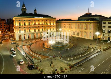 Gênes, Italie - 31 juillet 2022 : Piazza de Ferrari à Gênes, Italie. Banque D'Images