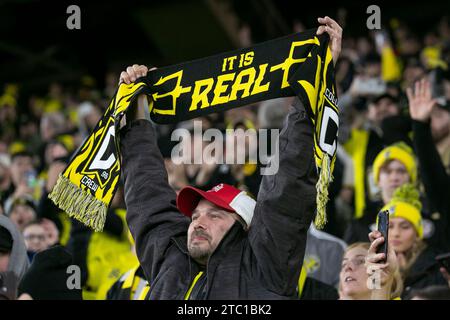 Columbus, Ohio, États-Unis. 9 décembre 2023. Columbus Crew remporte sa troisième coupe MLS, battant les champions en titre du LAFC 2-1. (Kindell Buchanan/Alamy Live News) Banque D'Images