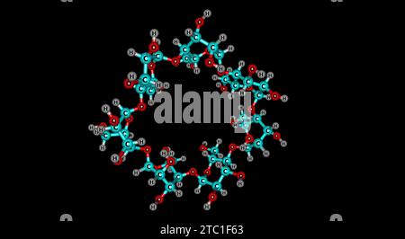 La cyclodextrine est un heptasaccharide dérivé du glucose Banque D'Images