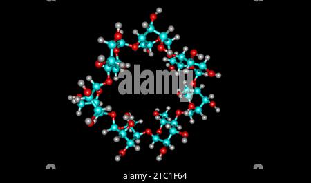 La cyclodextrine est un heptasaccharide dérivé du glucose Banque D'Images