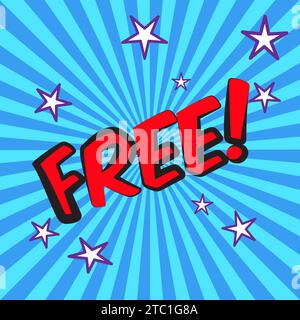 GRATUIT - mot de style bande dessinée. Bannière d'été colorée dans le style comique pop art. Fond lumineux décoratif avec bombe explosive. Vecteur Illustration de Vecteur
