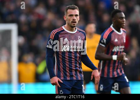 Wolverhampton, Royaume-Uni. 9 décembre 2023. Harry Toffolo de Nottingham Forest lors du match de Premier League entre Wolverhampton Wanderers et Nottingham Forest à Molineux, Wolverhampton le samedi 9 décembre 2023. (Photo : Jon Hobley | MI News) crédit : MI News & Sport / Alamy Live News Banque D'Images