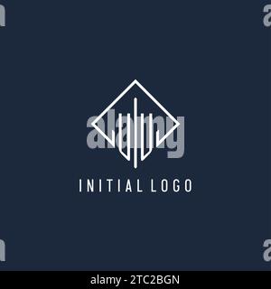 Logo initial UU avec graphique vectoriel de conception de style rectangle de luxe Illustration de Vecteur