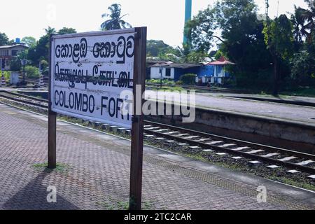 Colombo fort est la principale gare ferroviaire du Sri Lanka. Des trains circulent tous les jours de cette gare de Colombo fort à toutes les parties de l'île du Sri Lanka Banque D'Images