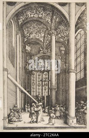 Intérieur de l'église Sainte Katherines avec la parabole de la Mote et la poutre 1923 de Daniel Hopfer Banque D'Images