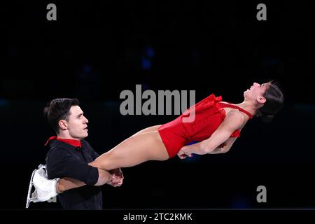 Pékin, Chine. 10 décembre 2023. Rebecca Ghilardi (droite)/Filippo Ambrosini d’Italie se produisent lors du banquet de clôture de la finale du Grand Prix ISU de patinage artistique 2023 à Beijing, en Chine, le 10 décembre 2023. Crédit : Ju Huanzong/Xinhua/Alamy Live News Banque D'Images