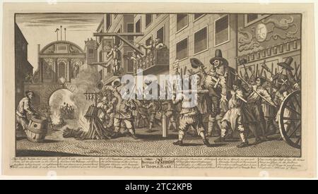 Burning the Rumps at Temple Bar (Twelve large illustrations for Samuel Butler's Hudibras, plate 11) 1891 par William Hogarth Banque D'Images