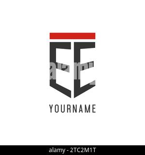 Logo eSport initial EE avec graphisme vectoriel de style bouclier simple Illustration de Vecteur