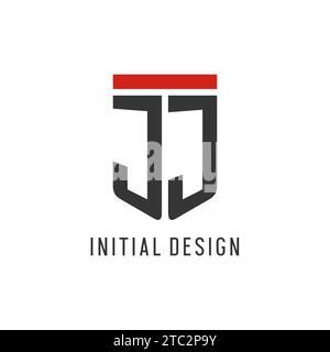 Logo eSport initial JJ avec graphisme vectoriel de style bouclier simple Illustration de Vecteur