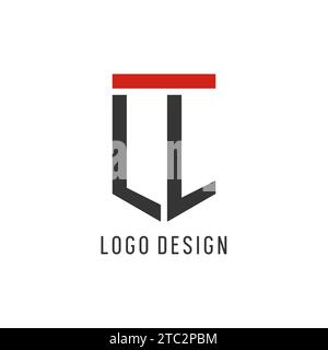 Logo eSport initial LL avec graphisme vectoriel de style bouclier simple Illustration de Vecteur