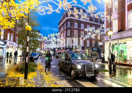 Marylebone High Street à Noël Londres Banque D'Images