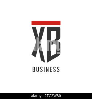 Logo eSport XB initial avec graphisme vectoriel de style bouclier simple Illustration de Vecteur