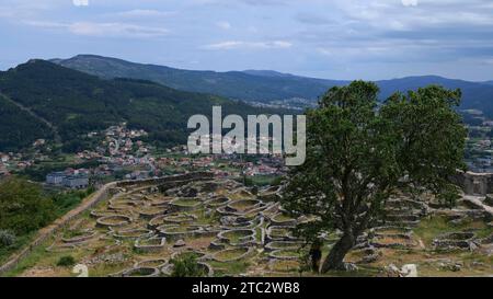 Vestiges de la colonie celtique sur le mont Santa Trega, A Guarda, Galice, ouest de l'Espagne, Europe Banque D'Images