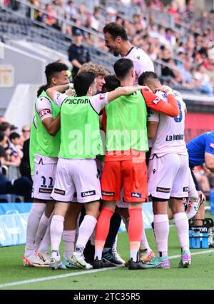 Parramatta, Australie. 10 décembre 2023. Le Melbourne Victory FC vu lors du match de la saison 7 de L'A-League 2023/24 entre le Western Sydney Wanderers FC et le Melbourne Victory FC qui s'est tenu au CommBank Stadium. Score final ; victoire de Melbourne 4:3 Western Sydney Wanderers. Crédit : SOPA Images Limited/Alamy Live News Banque D'Images