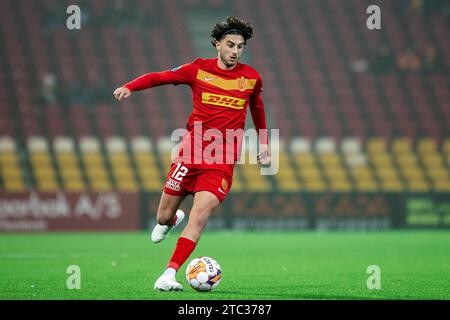 Farum, Danemark. 09 décembre 2023. Rocco Ascone (12) du FC Nordsjaelland vu lors du match de la coupe Oddset entre Akademisk BK et le FC Nordsjaelland à droite vers Dream Park à Farum. (Crédit photo : Gonzales photo - Dejan Obretkovic). Banque D'Images