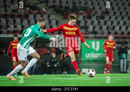 Farum, Danemark. 09 décembre 2023. Conrad Harder (40) du FC Nordsjaelland vu lors du match de la coupe Oddset entre l'Akademisk BK et le FC Nordsjaelland à droite vers Dream Park à Farum. (Crédit photo : Gonzales photo - Dejan Obretkovic). Banque D'Images