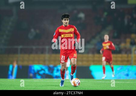 Farum, Danemark. 09 décembre 2023. Zidan Sertdemir (21) du FC Nordsjaelland vu lors du match de la coupe Oddset entre l'Akademisk BK et le FC Nordsjaelland à droite vers Dream Park à Farum. (Crédit photo : Gonzales photo - Dejan Obretkovic). Banque D'Images