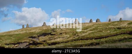 Neuf standards Rigg sur Hartley est tombé près de Kirkby Stephen, les Pennines, sur l'ancienne frontière entre Cumbria et Yorkshire, sur la côte à côte marche Banque D'Images