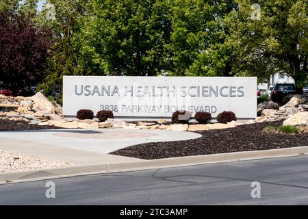 Le panneau devant le siège social d'USANA Health Sciences au 3838 parkway Blvd. À Salt Lake City, UT, États-Unis Banque D'Images