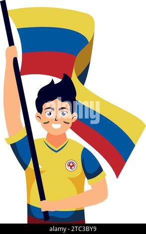 fan de football colombie Illustration de Vecteur