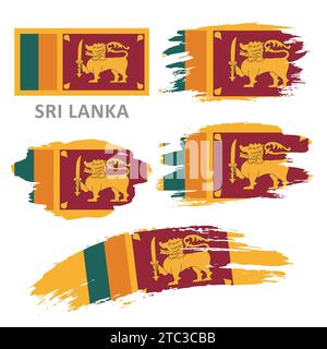 Ensemble de drapeaux vectoriels du Sri Lanka Illustration de Vecteur