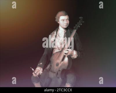 Carl Friedrich Abel, 1723 – 1787, compositeur allemand, édité numériquement selon une peinture de Thomas Gainsborough Banque D'Images