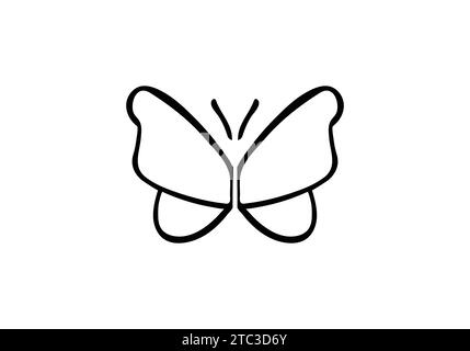 Motif d'illustration d'icône de style papillon minimaliste Illustration de Vecteur