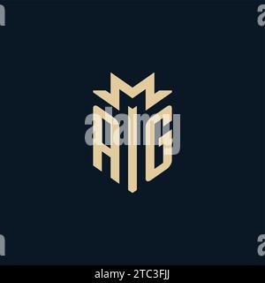 AG initial pour logo de cabinet d'avocats, logo d'avocat, inspiration de conception de logo d'avocat Illustration de Vecteur