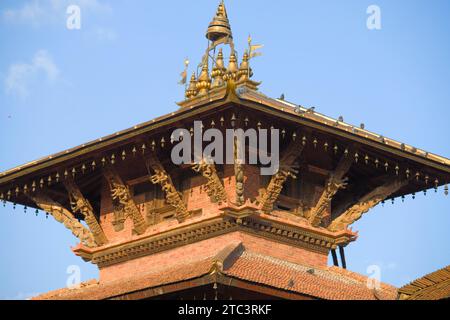 Népal, Patan, Durbar Square, Temple Bishwanath Banque D'Images