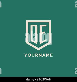 DE logo initial monogramme bouclier de forme géométrique graphique vectoriel de conception Illustration de Vecteur