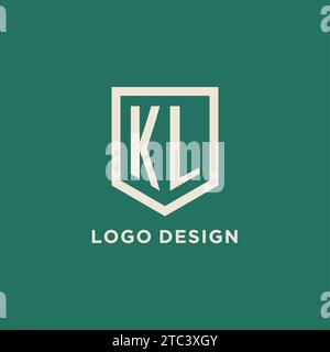 KL logo initial monogramme bouclier graphique vectoriel de conception de forme géométrique Illustration de Vecteur