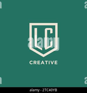 Logo initial LC monogramme Shield graphique vectoriel de conception de forme géométrique Illustration de Vecteur
