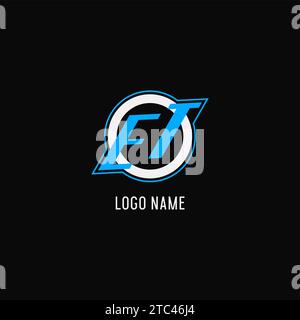 Ligne de cercle initiale de logo et, graphique vectoriel de style monogramme de logo d'équipe d'eSport créatif Illustration de Vecteur