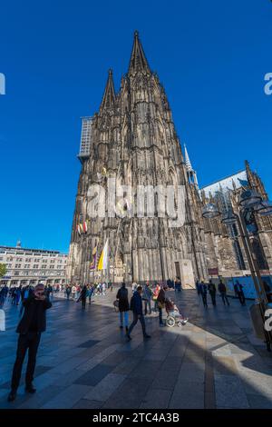 K?ln, Allemagne - septembre 26 2018 : vue des tours de K?lner Dom. Banque D'Images