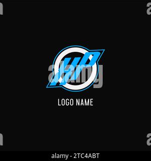 Ligne de cercle initiale de logo XP, graphique vectoriel de style monogramme de logo d'équipe d'eSport créatif Illustration de Vecteur