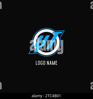 Ligne de cercle initiale de logo YT, graphique vectoriel de style monogramme de logo d'équipe d'eSport créatif Illustration de Vecteur