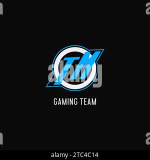 Ligne circulaire initiale du logo TM, graphique vectoriel de style monogramme du logo de l'équipe eSport créative Illustration de Vecteur