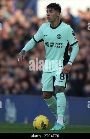 Goodison Park, Liverpool, Royaume-Uni. 10 décembre 2023. Premier League football, Everton contre Chelsea ; Enzo Fernandez de Chelsea crédit : action plus Sports/Alamy Live News Banque D'Images