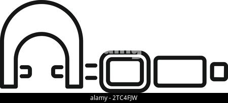 Vecteur de contour d'icône de micromètre numérique de travail. Outil de précision numérique. Jauge industrielle exacte Illustration de Vecteur