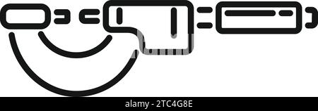 Vecteur de contour d'icône d'équipement de micromètre numérique. Etalonné haut. Dispositif outil Illustration de Vecteur