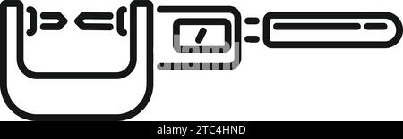 Vecteur de contour d'icône de micromètre numérique de construction. Échelle précise. Mesure vernier Illustration de Vecteur